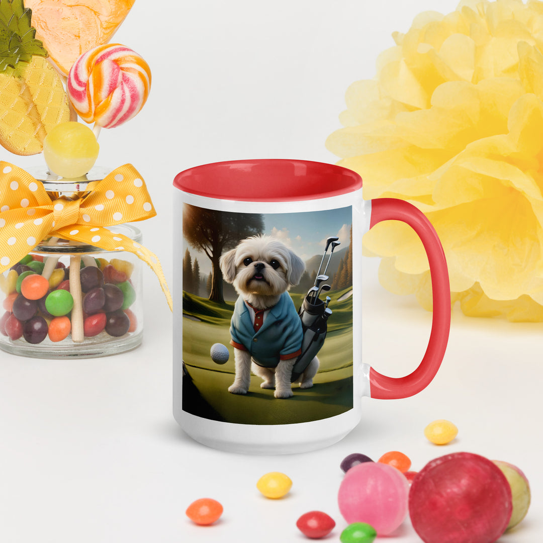 Pugapoo Golfer- Mug with Color Inside v5