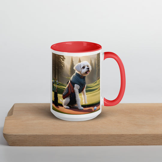 Pugapoo Golfer- Mug with Color Inside v8