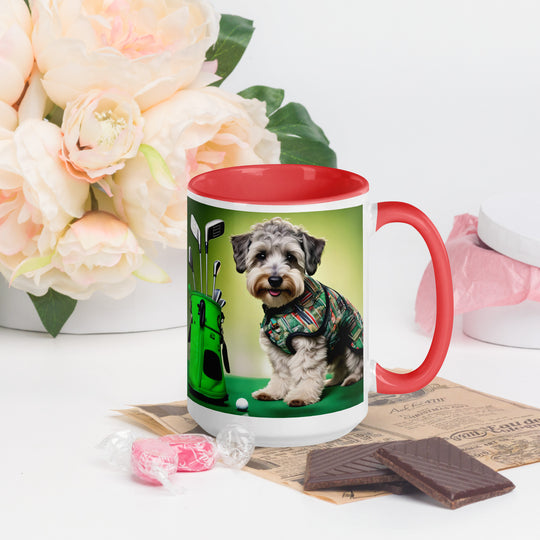 Schnoodle Golfer- Mug with Color Inside