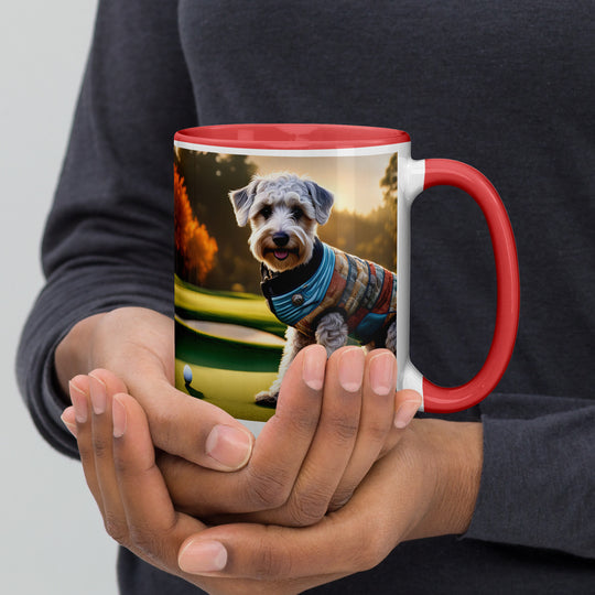 Schnoodle Golfer- Mug with Color Inside v9