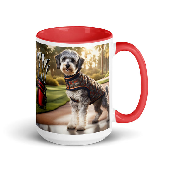 Schnoodle Golfer- Mug with Color Inside v11