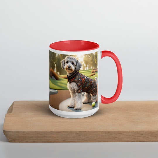 Schnoodle Golfer- Mug with Color Inside v14