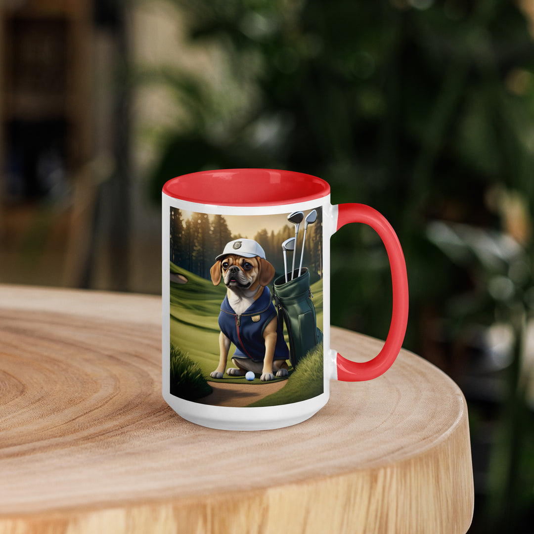 Puggle Golfer- Mug with Color Inside