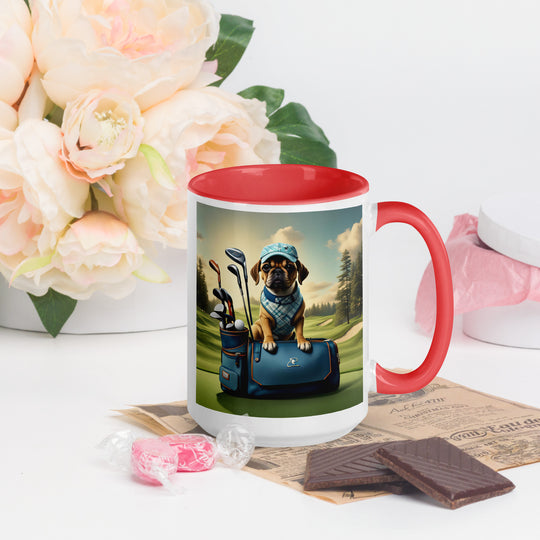 Puggle Golfer- Mug with Color Inside v2