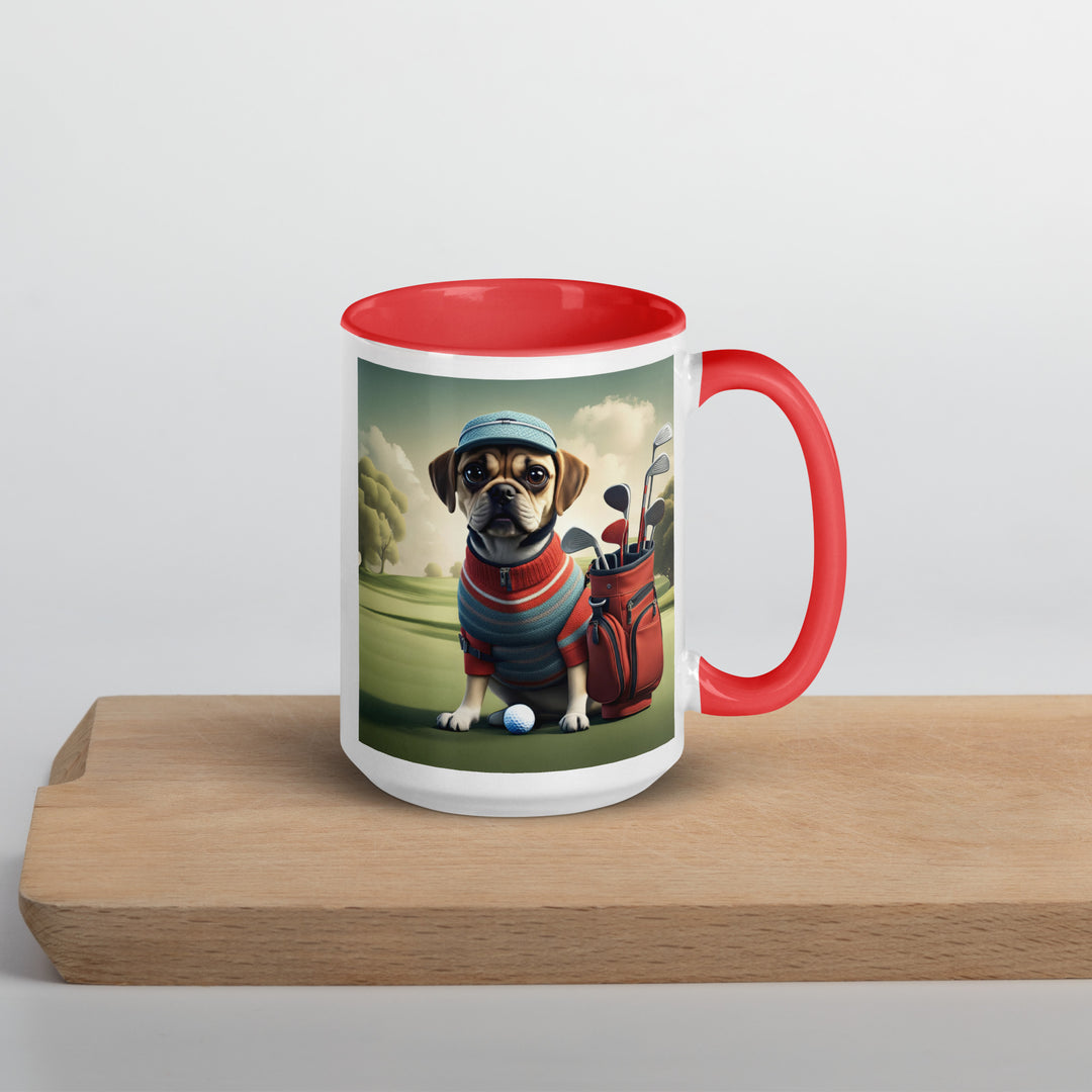 Puggle Golfer- Mug with Color Inside v3