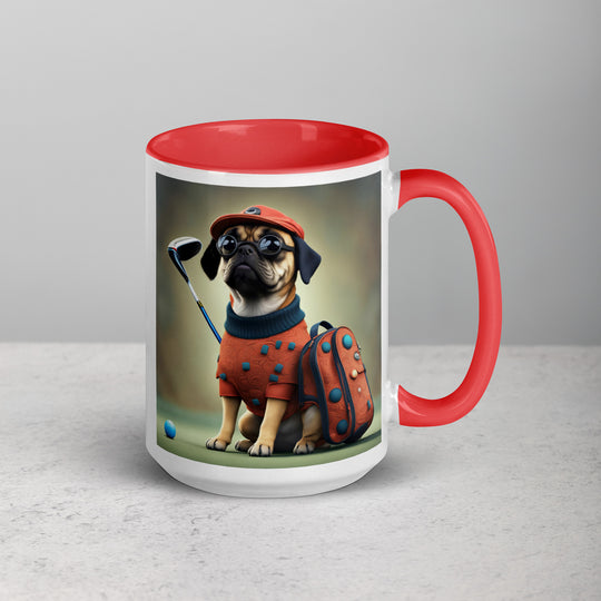 Puggle Golfer- Mug with Color Inside v4