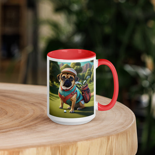 Puggle Golfer- Mug with Color Inside v5