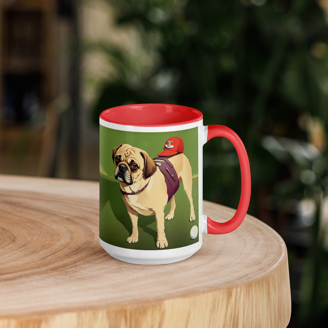 Puggle Golfer- Mug with Color Inside v11