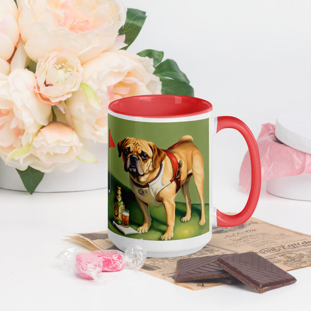 Puggle Golfer- Mug with Color Inside v15