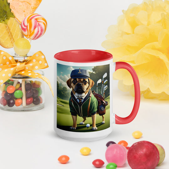 Puggle Golfer- Mug with Color Inside v16