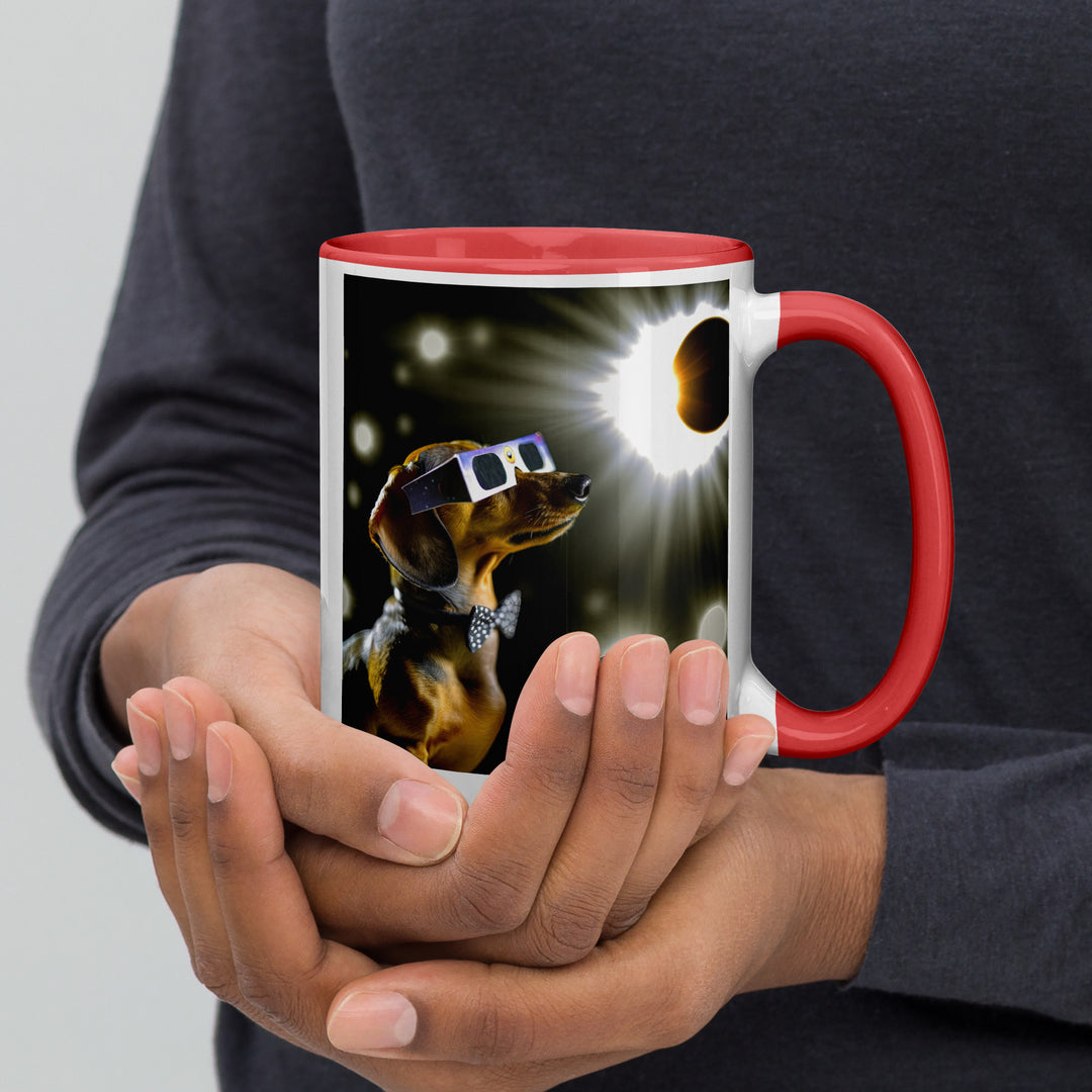 Dachshund Eclipse- Mug with Color Inside v2