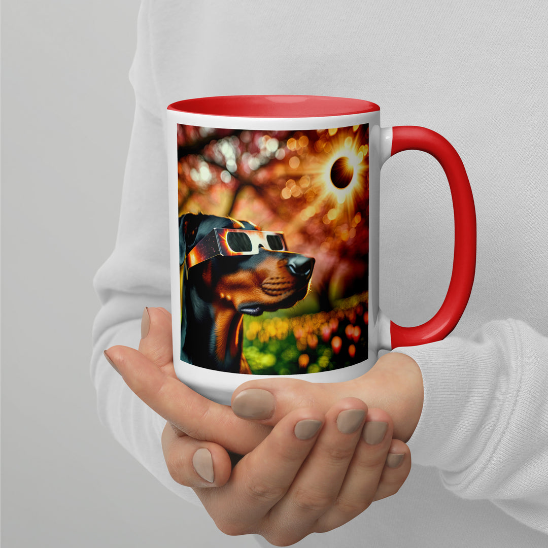 Doberman Pincher Eclipse- Mug with Color Inside v2