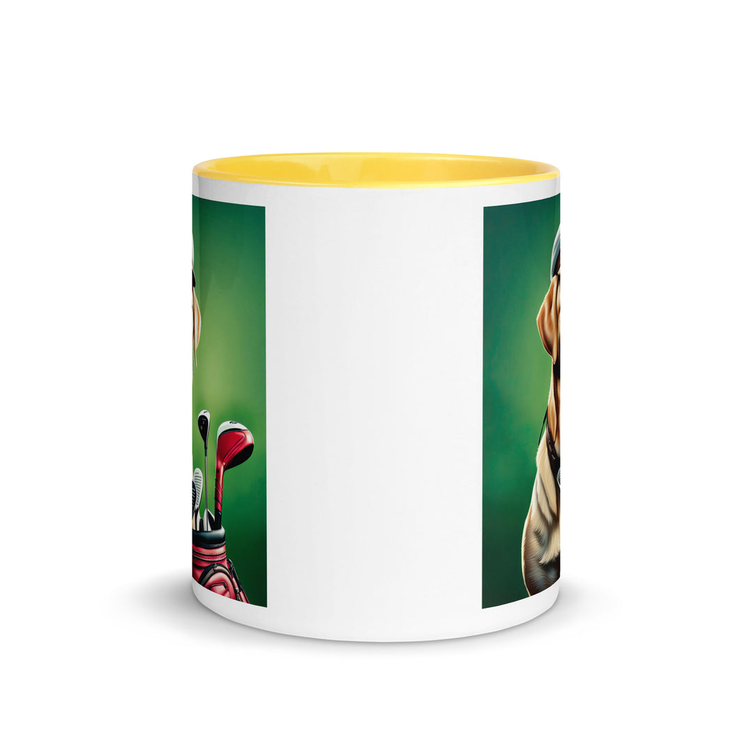 Mug with Color Inside-Labrador Retriever Golfer V2