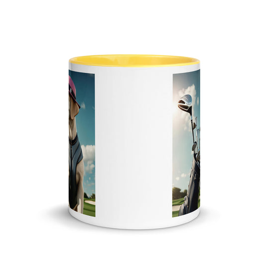 Mug with Color Inside-Labrador Retriever Golfer V3