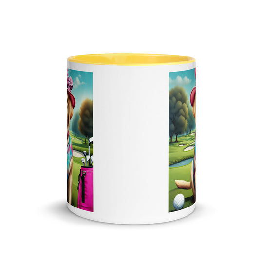 Mug with Color Inside-Labrador Retriever Golfer V6