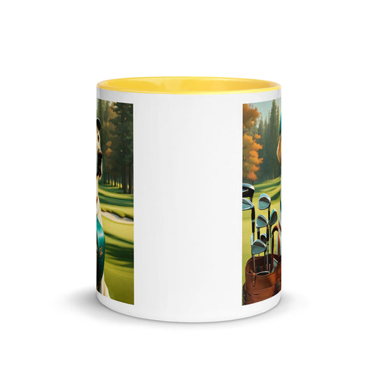 Mug with Color Inside-Labrador Retriever Golfer  V7