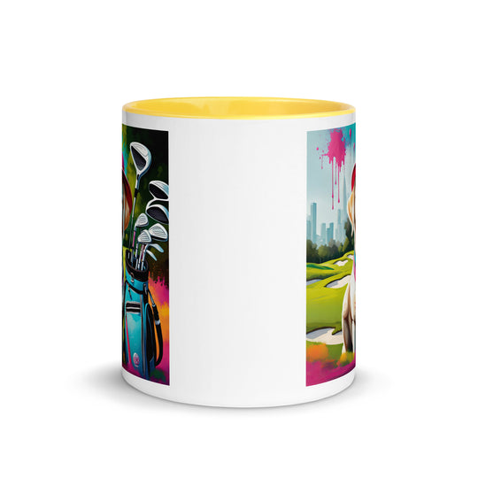 Mug with Color Inside-Labrador Retriever Golfer v9