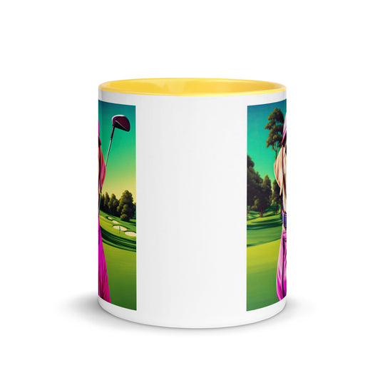 Mug with Color Inside-Labrador Retriever Golfer V14