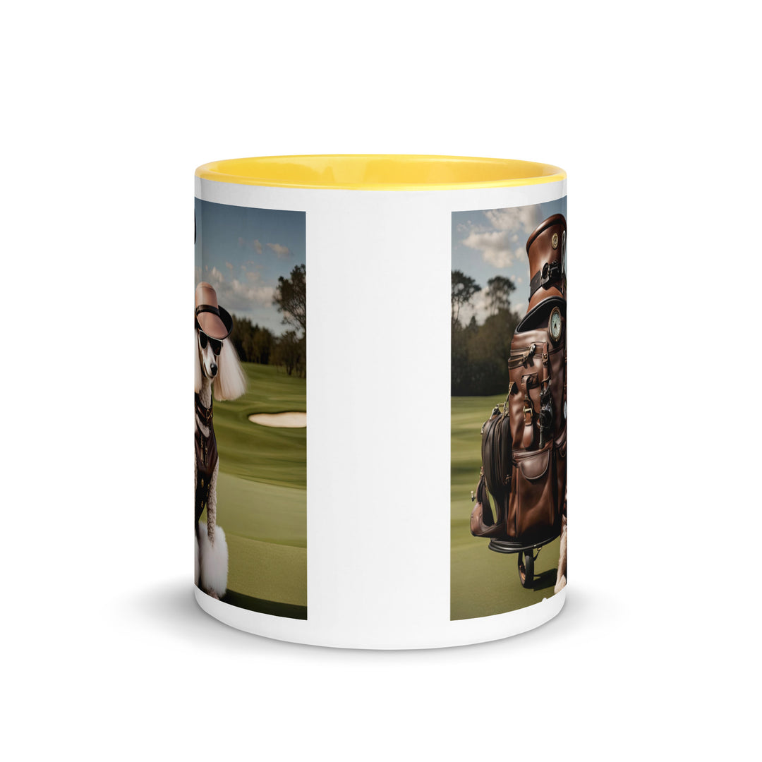 Poodle Golfer- Mug with Color Inside v6