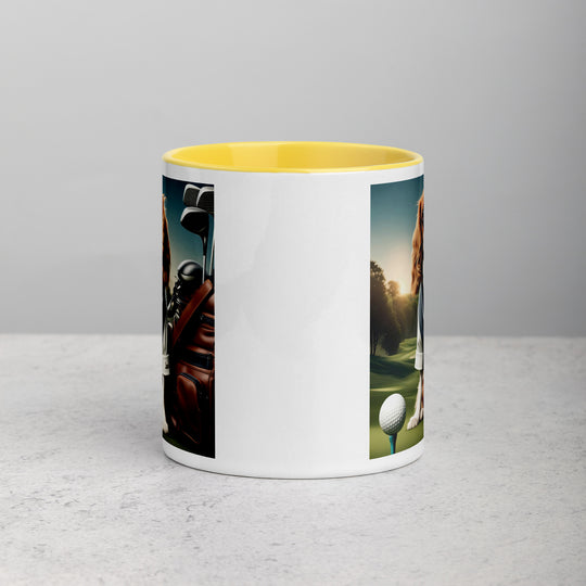 Cavalier King Charles Spaniel Golfer- Mug with Color Inside v3