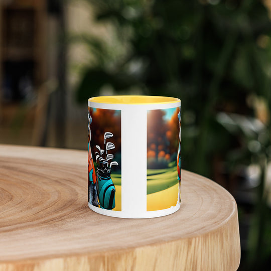 Miniature Schnauzer Golfer- Mug with Color Inside v2