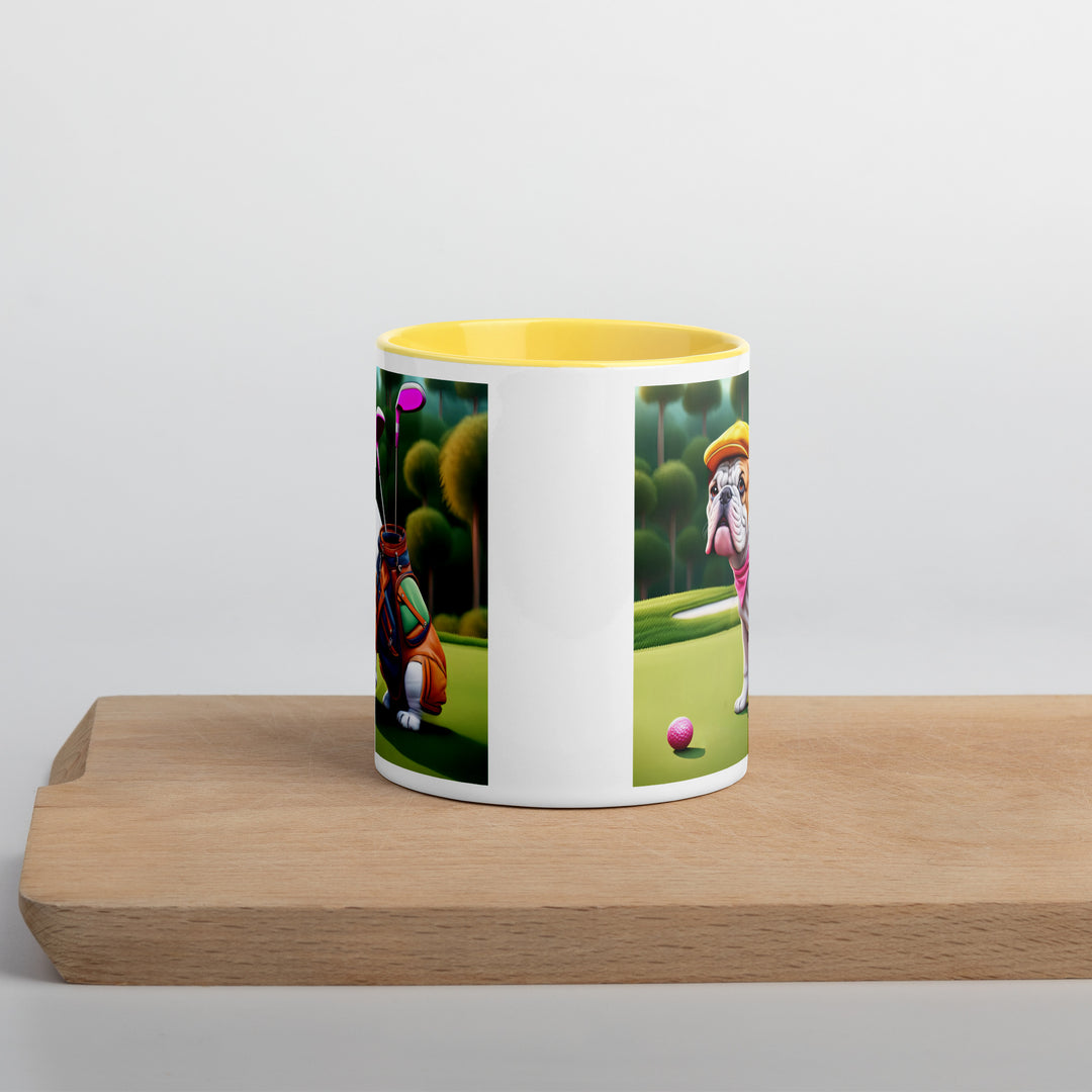 Catahoula Bulldog Golfer- Mug with Color Inside v5