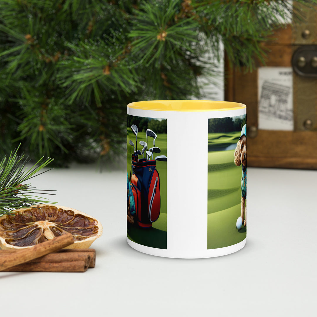 Cockapoo Golfer- Mug with Color Inside v5