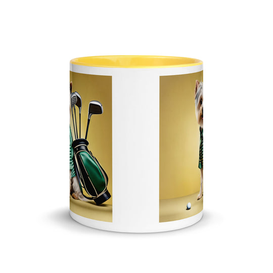 Morkie Golfer- Mug with Color Inside