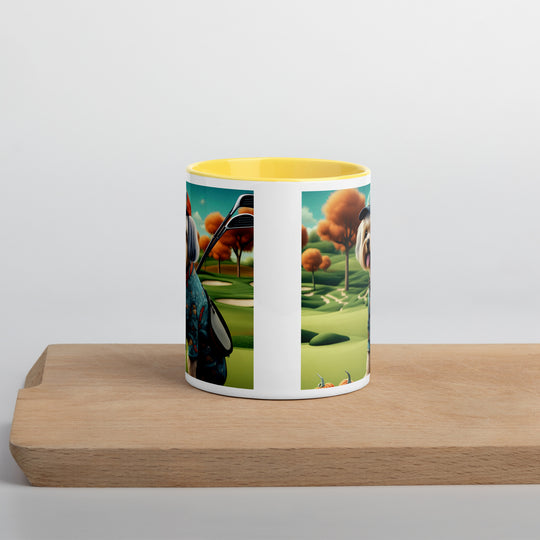 Pekapoo Golfer- Mug with Color Inside v8