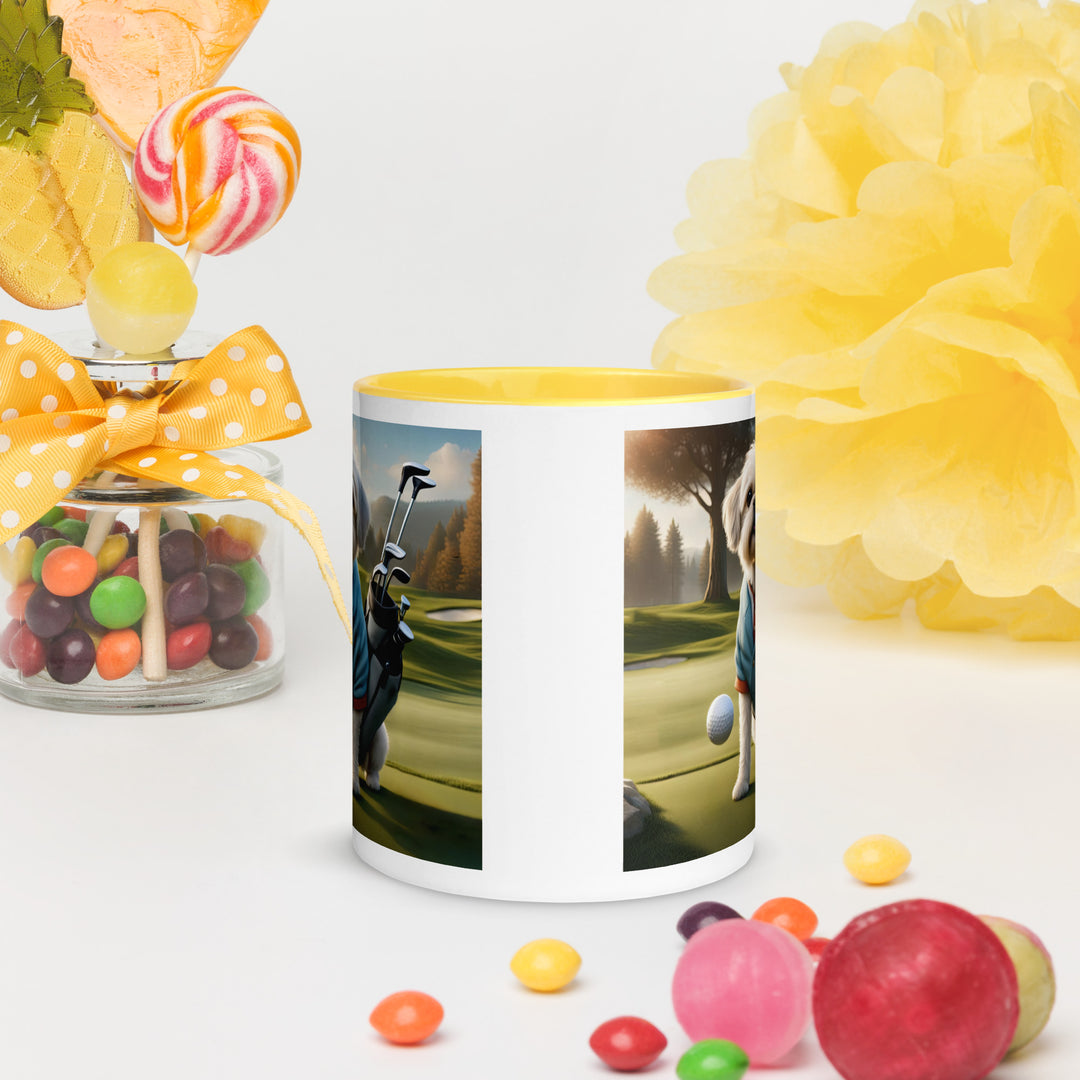 Pugapoo Golfer- Mug with Color Inside v5