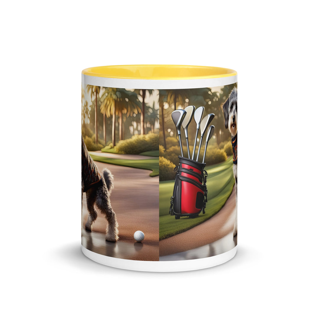 Schnoodle Golfer- Mug with Color Inside v11