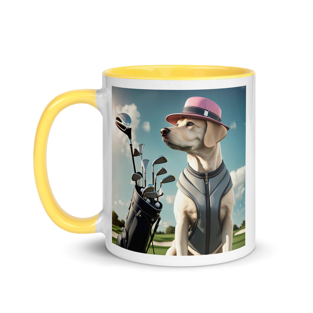 Mug with Color Inside-Labrador Retriever Golfer V3