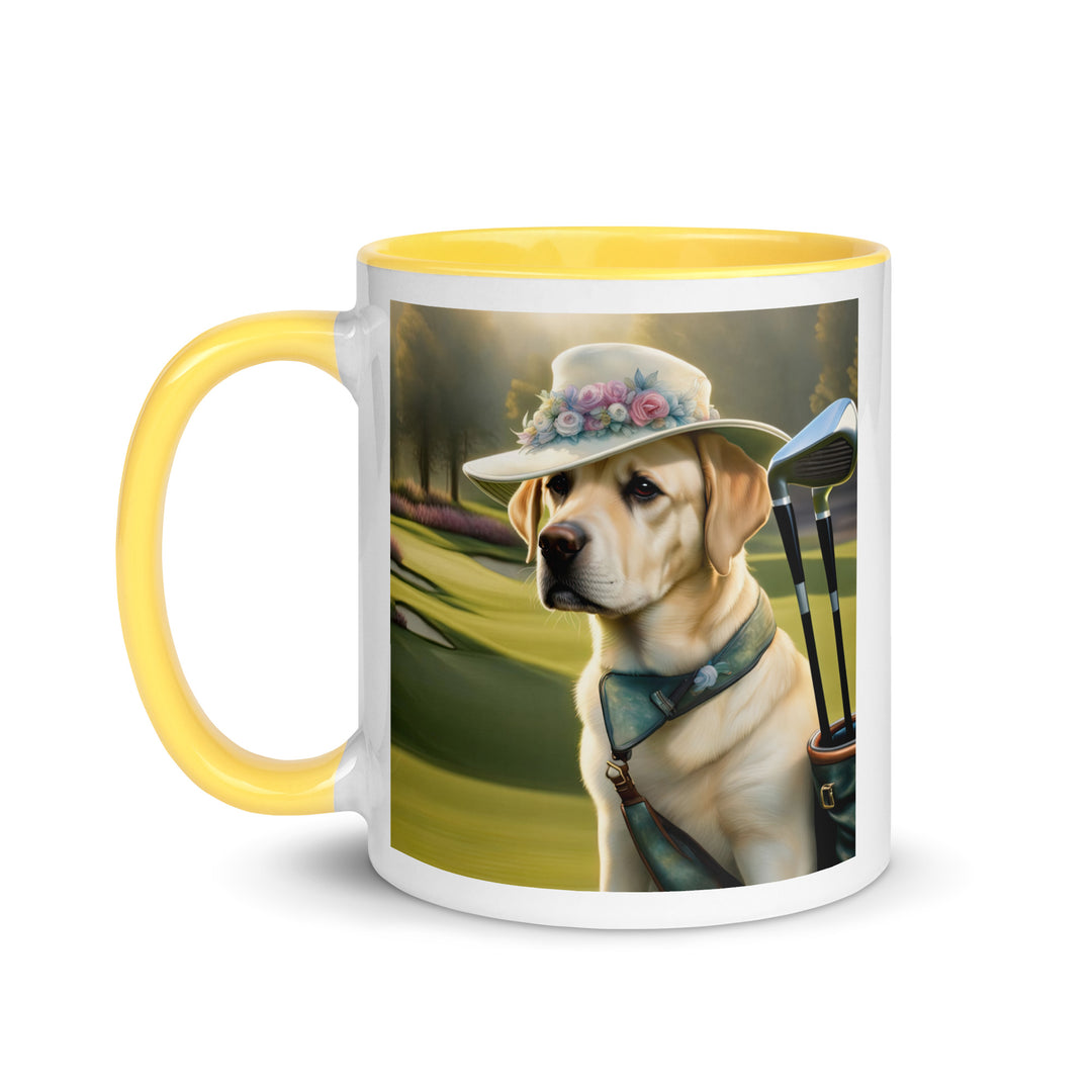 Mug with Color Inside-Labrador Retriever Golfer V4