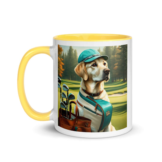 Mug with Color Inside-Labrador Retriever Golfer  V7