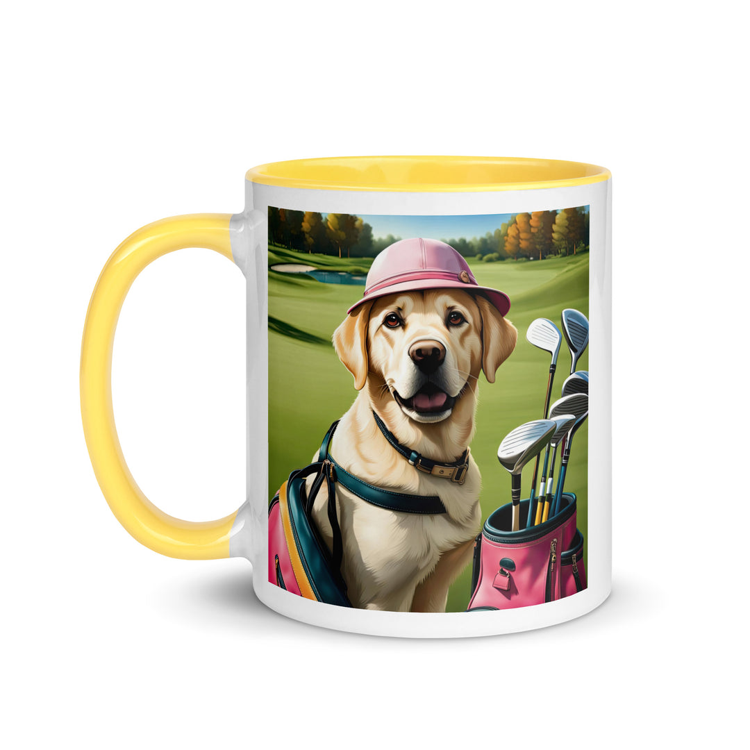 Mug with Color Inside-Labrador Retriever Golfer V10