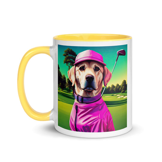 Mug with Color Inside-Labrador Retriever Golfer V14