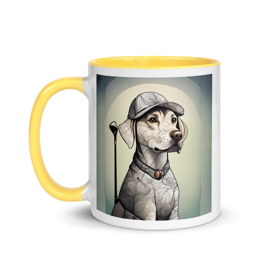 Mug with Color Inside-Labrador Retriever Golfer V17