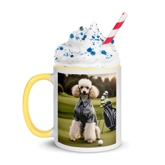Poodle Golfer- Mug with Color Inside v2
