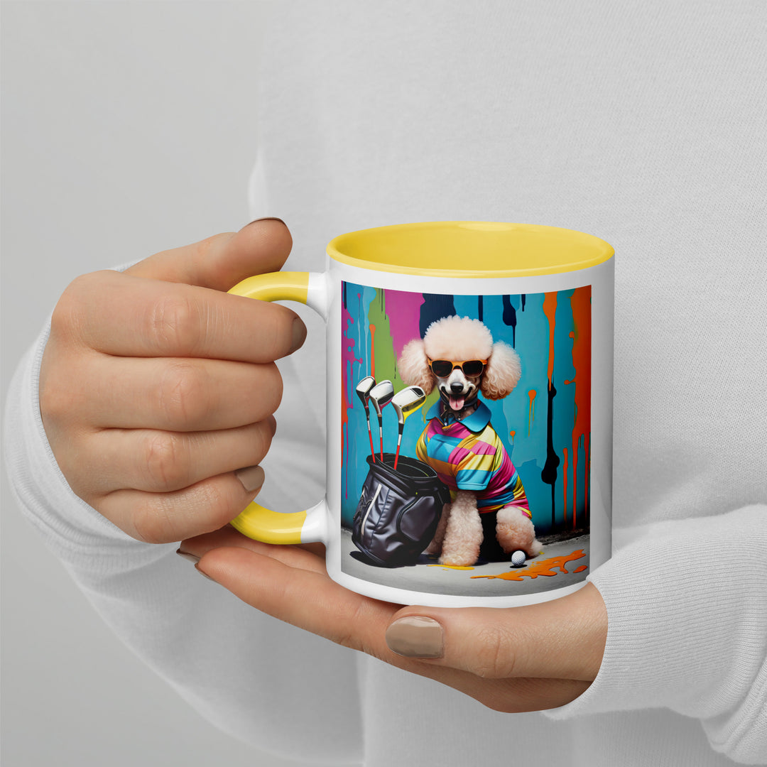 Poodle Golfer- Mug with Color Inside v3