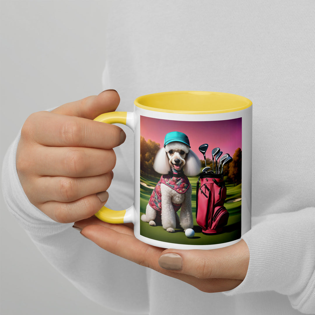 Poodle Golfer- Mug with Color Inside v5