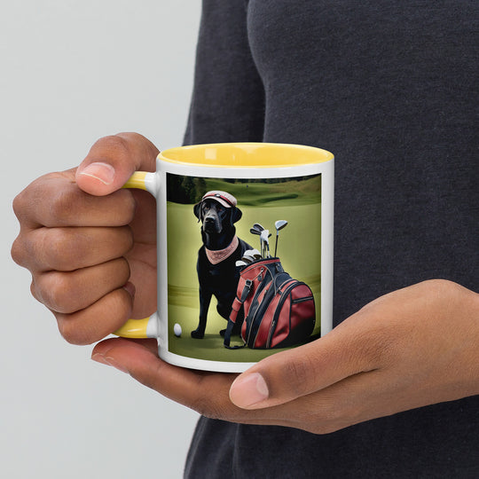 Golden Retriever Golfer- Mug with Color Inside