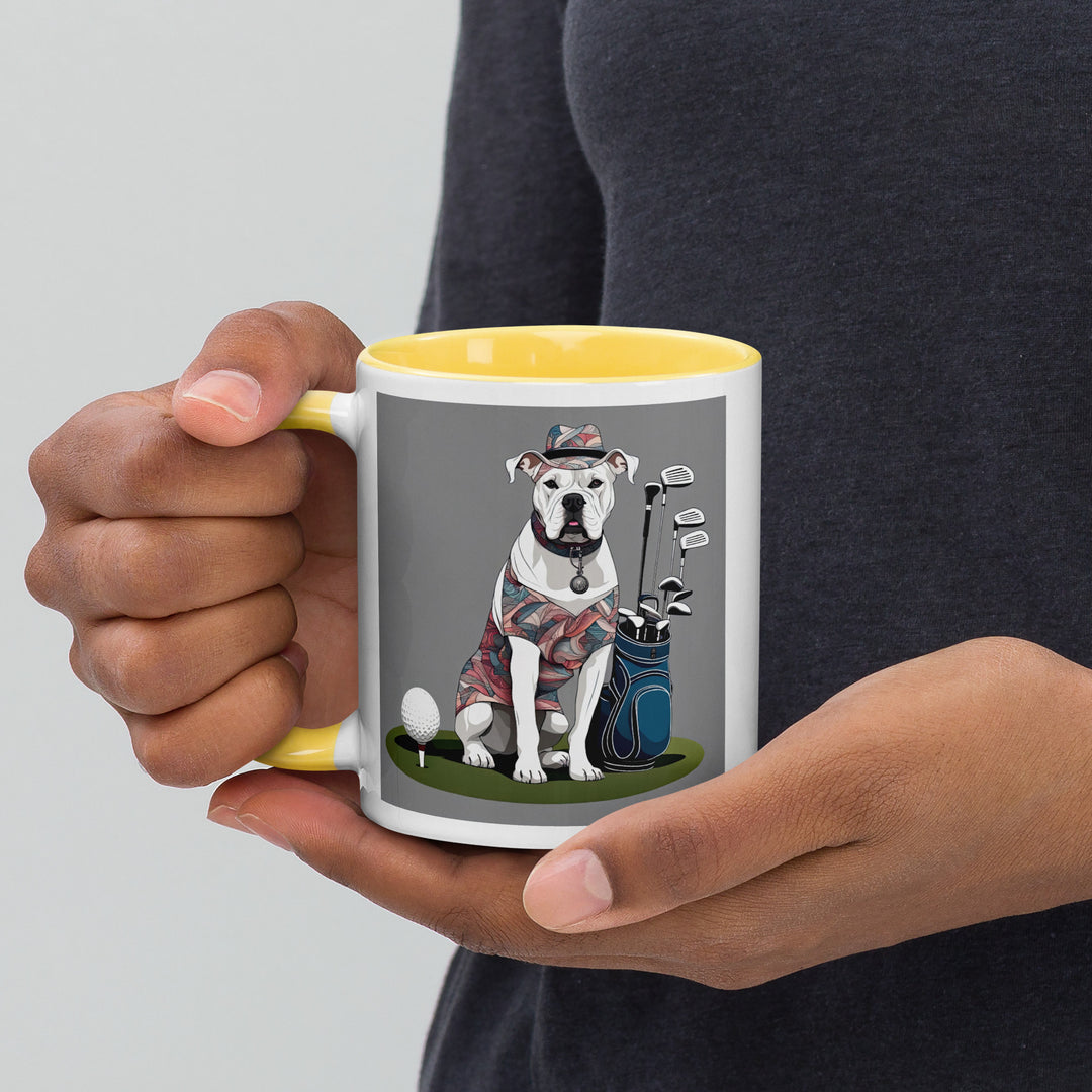 American Bulldog Golfer- Mug with Color Inside v3