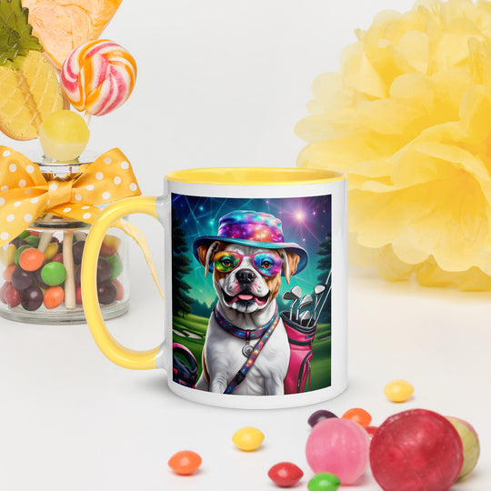 American Bulldog Golfer- Mug with Color Inside v4