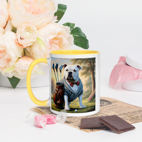 Bulldog Golfer- Mug with Color Inside