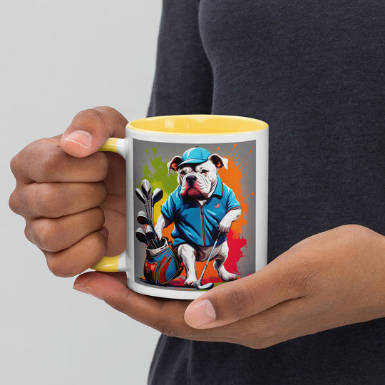 Bulldog Golfer- Mug with Color Inside V2