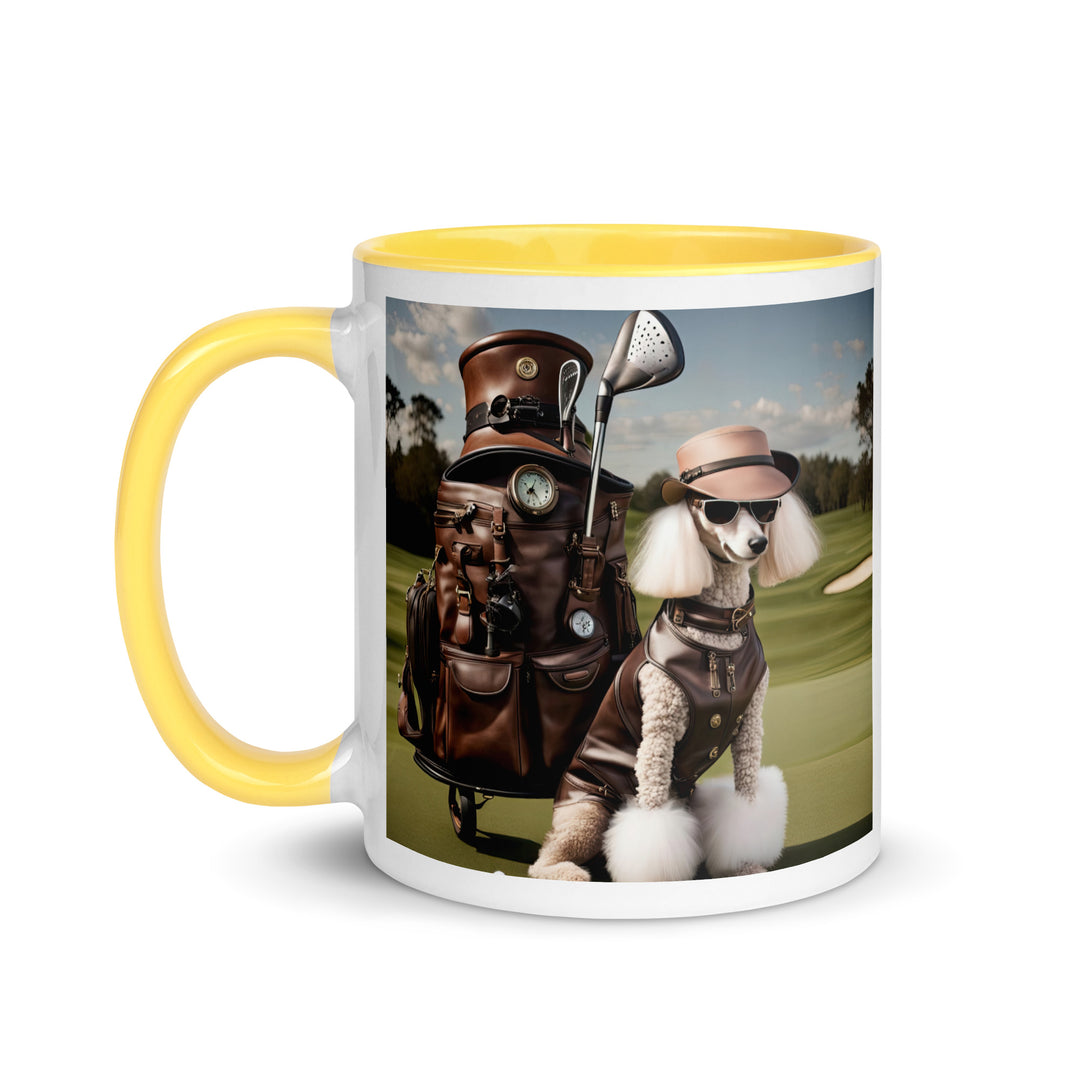 Poodle Golfer- Mug with Color Inside v6