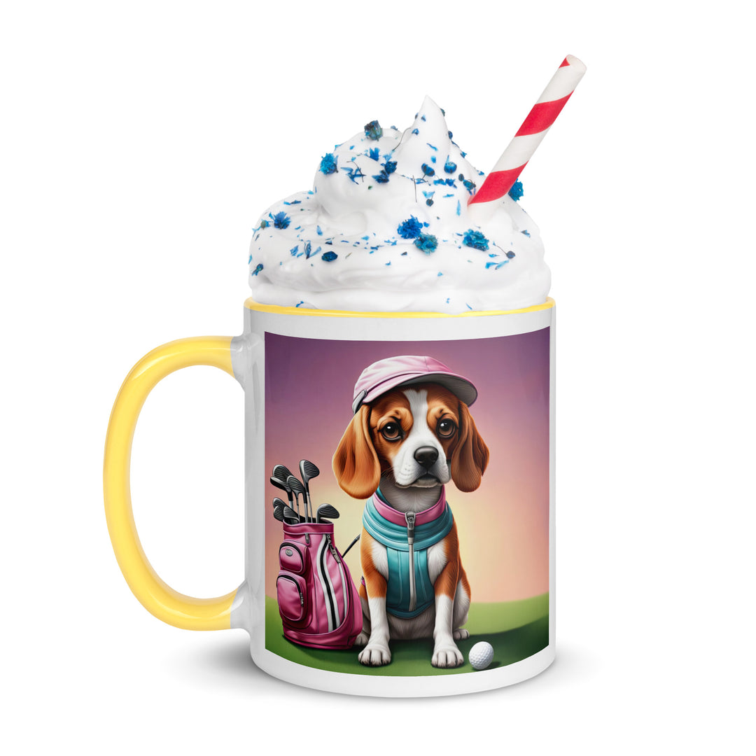 Beagle Golfer- Mug with Color Inside v3