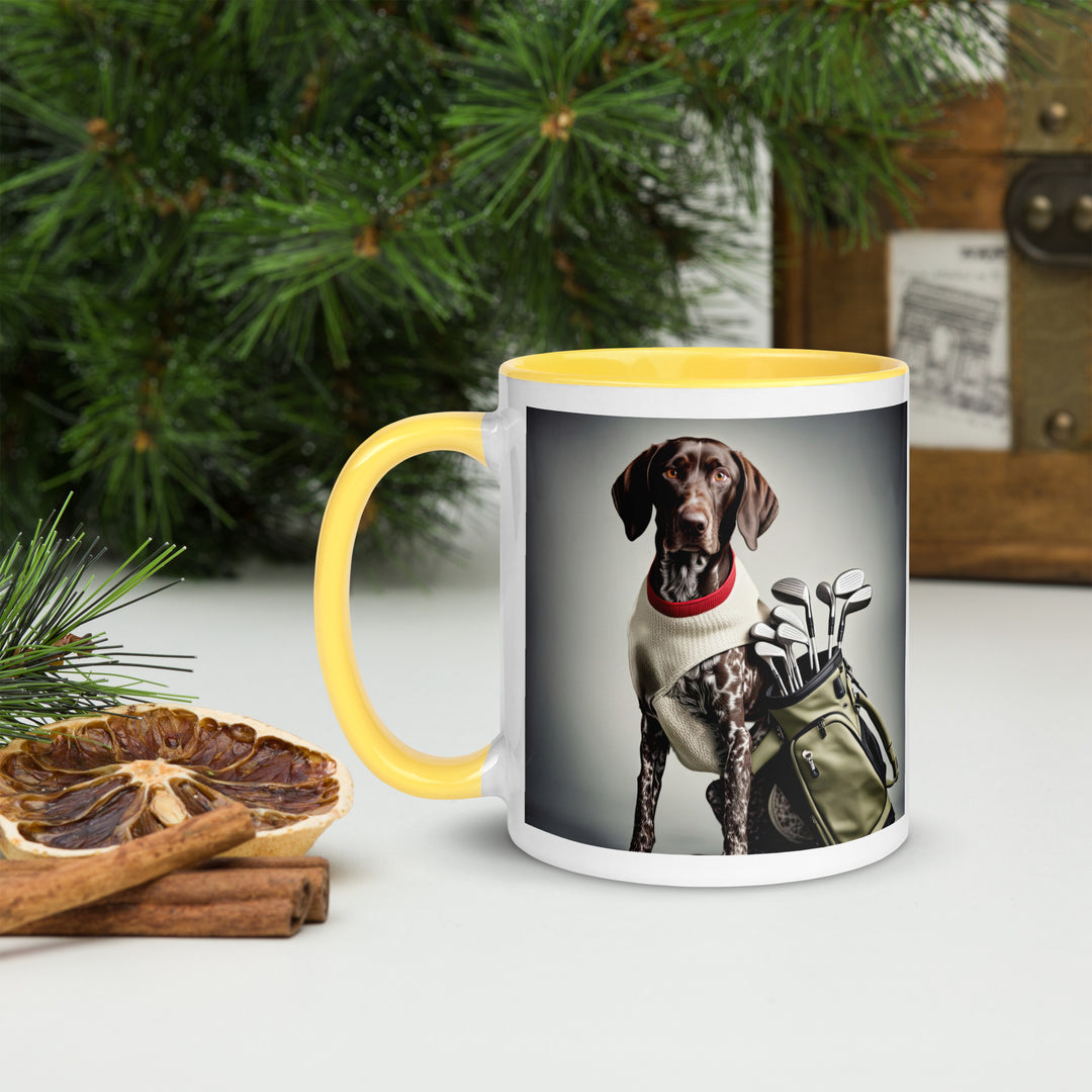 German Shorthaired Pointer Golfer- Mug with Color Inside v4