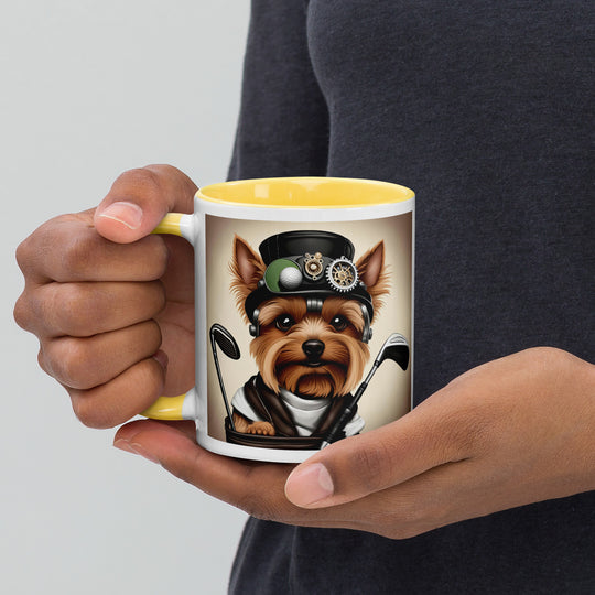 Yorkshire Terrier Golfer- Mug with Color Inside v3