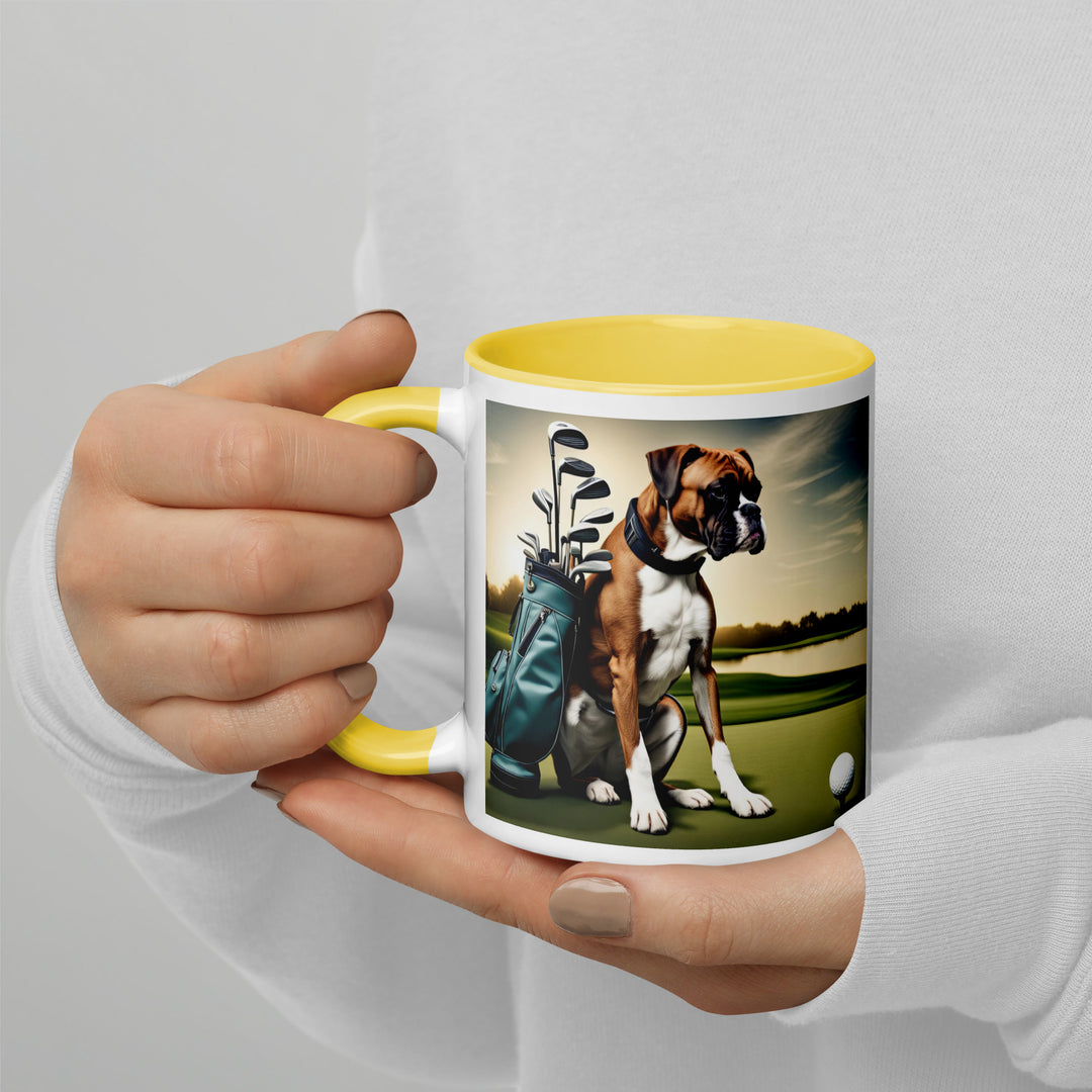 Boxer Golfer- Mug with Color Inside v3